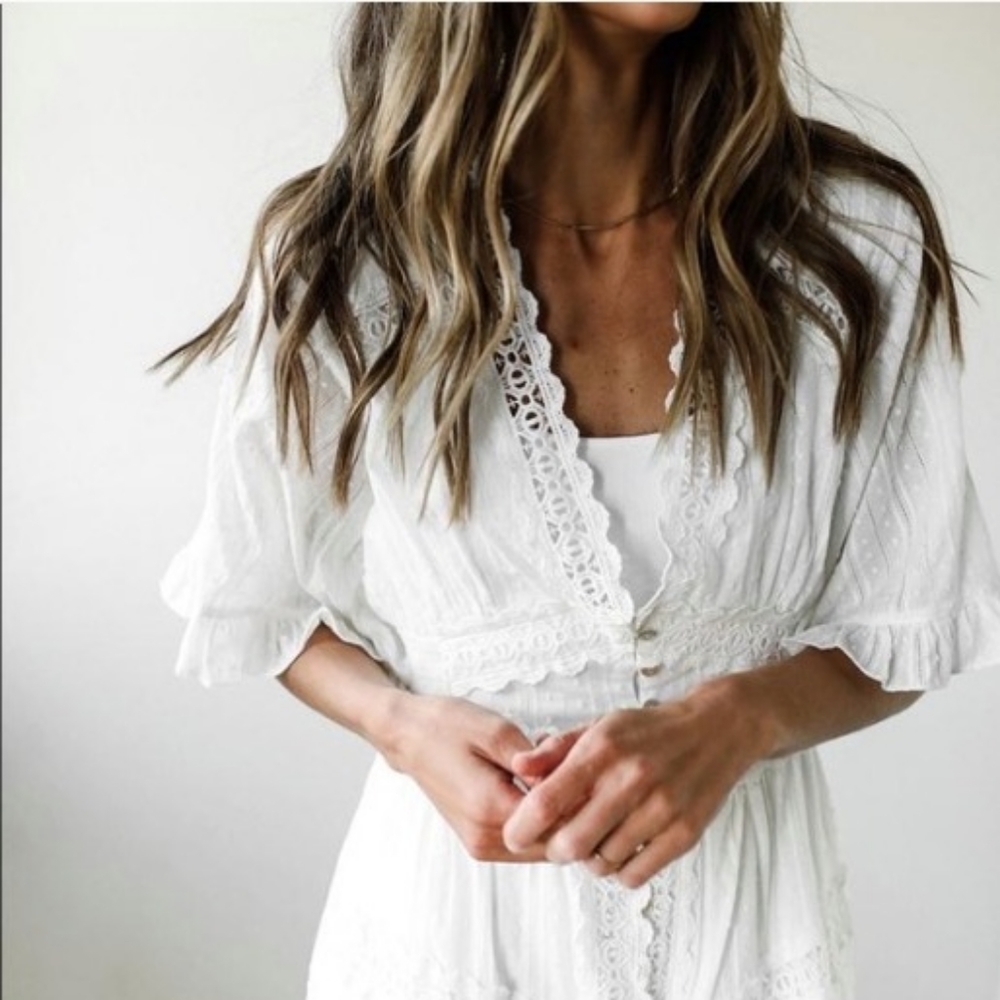 By Together White Lace Midi Dress - Picture 3 of 7